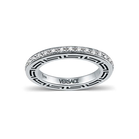 silver versace ring|Versace engagement rings.